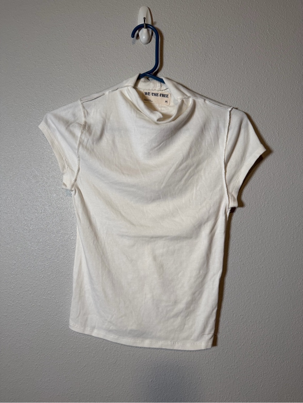 NWOT We the free cream ribbed mock neck top